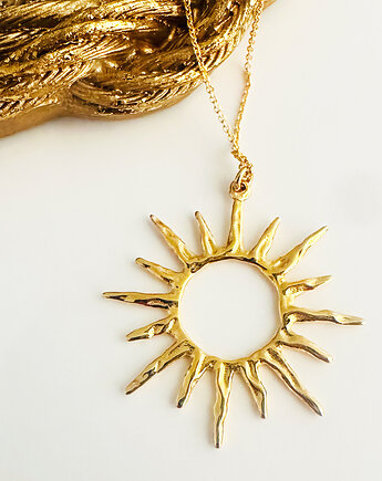 NASZYJNIK złote słońce, duże słońce, Anemon Atelier