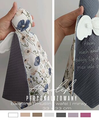 Aniołek - pamiątka narodzin, chrztu  kolory  haft, Little Angels