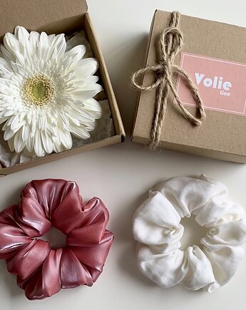 Różowa gumka do włosów scrunchie Candy, Volie Line