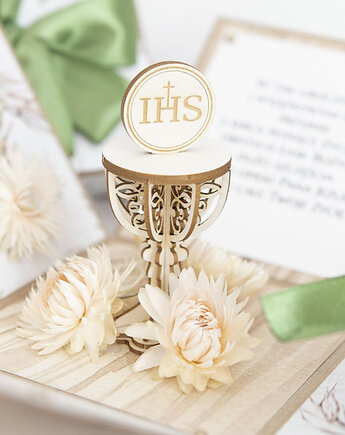 Pamiątka Pierwszej Komunii exploding box kartka 3d, Papiernik