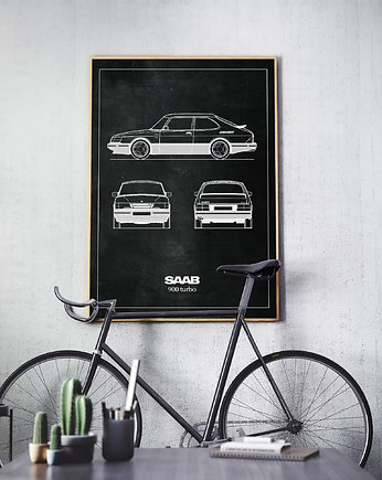 Plakat Legendy Motoryzacji - Saab 900 Turbo, Peszkowski Graphic
