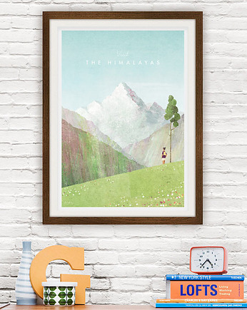 Himalaje - vintage plakat A3 giclee, minimalmill