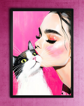 Kocham Cię Kocie  - grafika na plakacie, JBJart Justyna Jaszke