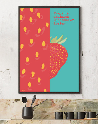 Truskawka - plakat fine art, giclee, minimalmill