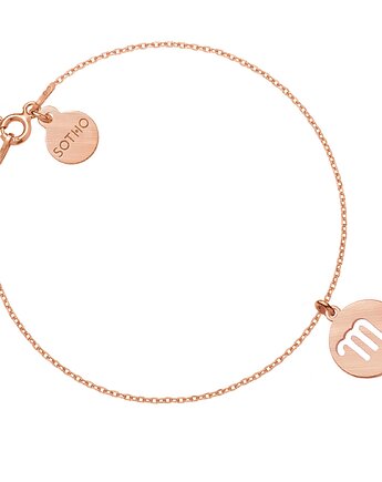 Matowa bransoletka z zodiakiem Skorpiona z różowego złota, SOTHO