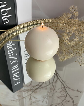 Świeca ekologiczna sojowa dekoracyjna "Rustic Ball" średnica 60mm biała, Coccola JEWELLERY