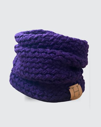 Komin z wełny merynosa handmade Fiolet, HisOutfit
