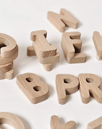 Alfabet drewniany zabawka edukacyjna, OSOBY - Prezent dla dwulatka