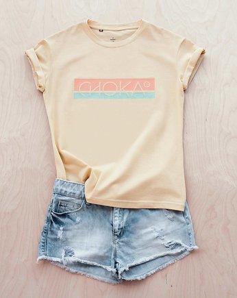 T-shirt BEACHIN' pastel yellow, CHOKA