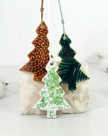 Ceramiczne choinki - komplet ozdób choinkowy, 10FingersArt