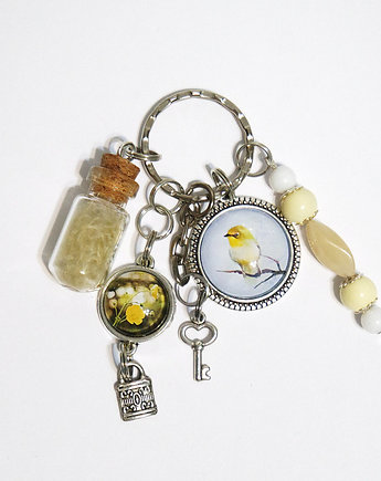 Breloczek - Ptak, kwiat, piórko, kłódka, yenoo