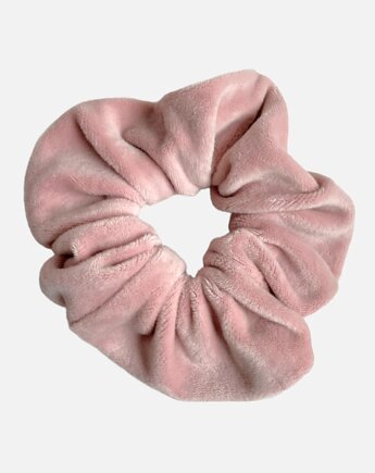 Gumka frotka scrunchie welurowa różowa jasna, Zdunetti