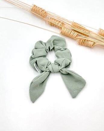 Scrunchie/frotka bow Szałwia, wu handmade