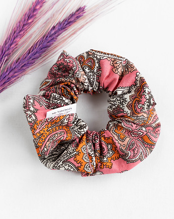 Scrunchie/frotka Boho róż, wu handmade