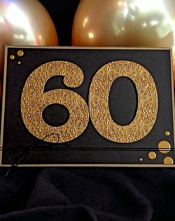 KARTKA A5 z Twoimi życzeniami : glam : 60 urodziny., kaktusia