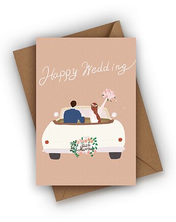 Kartka ślubna- Happy Wedding, Czarna Owca Karteczki