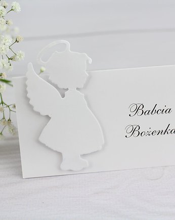 Winietka Chrzest Aniołek Dziewczynka  10 szt, Say I Do Zaproszenia