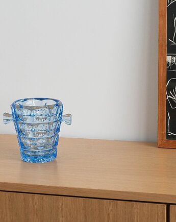 Wiaderko na lód Rosice, czeski design, lata 50, Sklo Union, Rudolf Jurnikl, Przetwory design