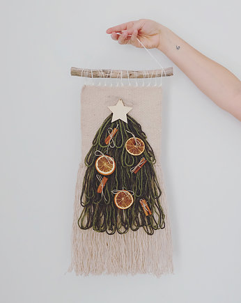 Makatka  Makrama Choinka, wool and stick
