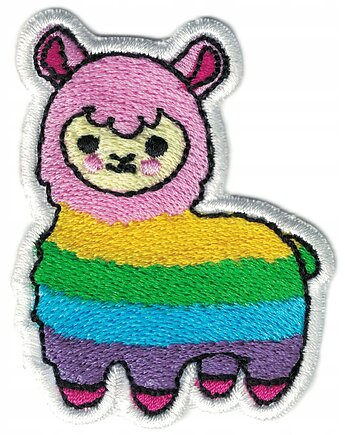 Naszywka naprasowanka LAMA termoprzylepna haft 5,1x6,6cm, Wyszywane