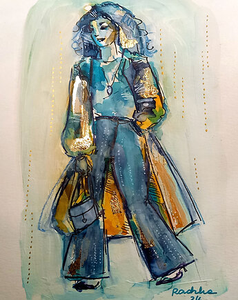 Lilka 68 - akwarela 16x24 cm unikat, Katarzyna Radzka