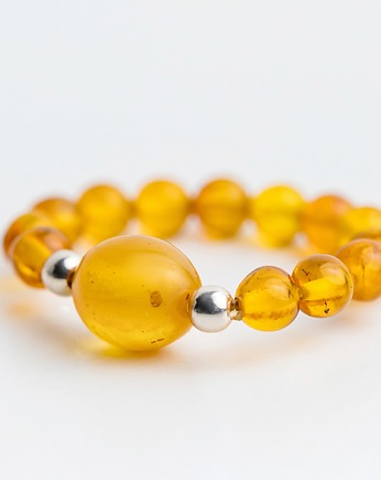 Pierścionek elastyczny bursztyn bałtycki, AmberMal