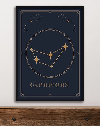 Plakat Koziorożec/Capricorn Znaki Zodiaku Gwiazdozbiór, Abstraktoria