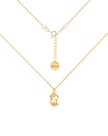 Pozłacany choker pancerka ze znakiem zodiaku Ryby, MANJE