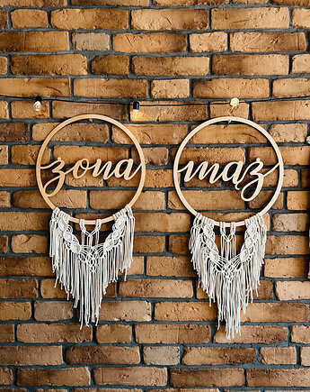 Łapacz snów Mąż Żona makrama ślubna, Hygge Macrame