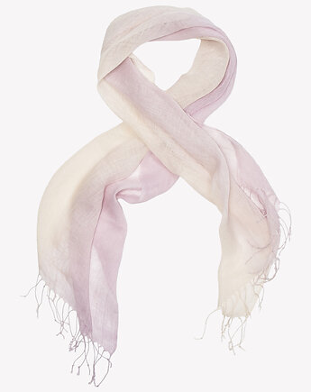 Lekki Szal len 100% różowo-kremowy 55cm x 180cm, ALLORA BE UNIQUE