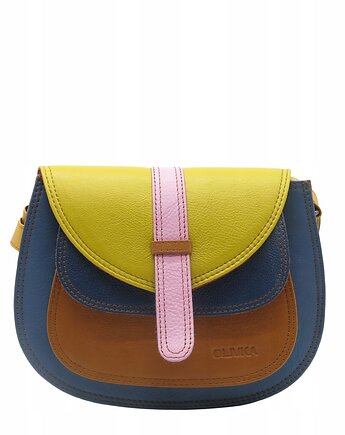 Torebka damska na ramię skórzana pojemna kolorowa ze skrawków eko OLIVKA, Olivka Warsaw