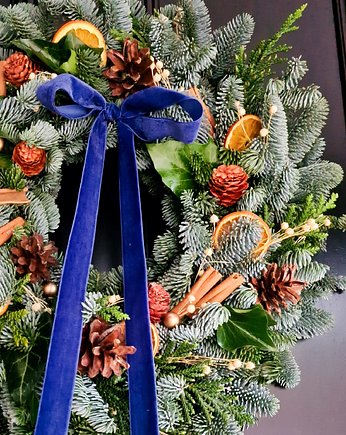 Świąteczny Wianek na drzwi - NAVY BLUE, MOM&SISdekorują