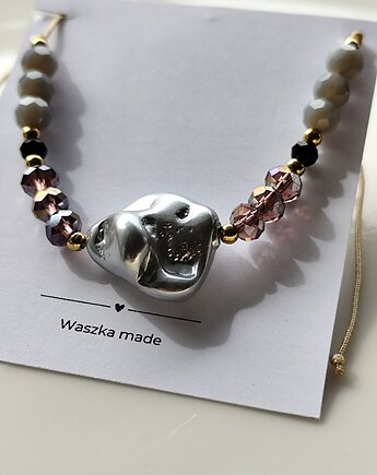 Bransoletka z perłą barokową szara, Waszkamade