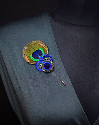 Peacock Eye- broszka soutache, Mró Soutache