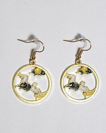 Kolczyki - Dwa białe króliczki, yenoo