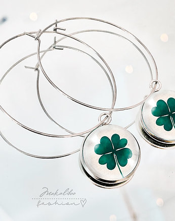 Kolczyki srebrne Na szczęście - czterolistna KONICZYNKA, Makaliboo