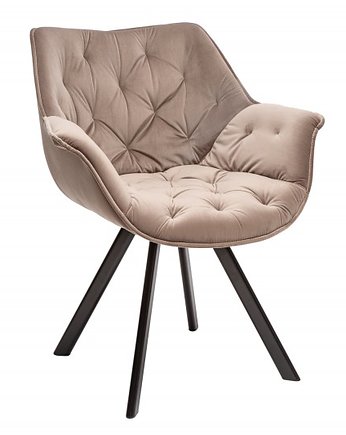 Krzesło fotelowe aksamit, metal, 82x67x63 cm, OKAZJE - Prezenty na 18