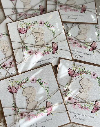 Najpiękniejsze zaproszenia na komunię - zaproszenia komunijne ręcznie robione, sorte