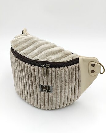 Nerka XL Beżowy Sztruks i Ekoskóra, MISHIN Bags&More