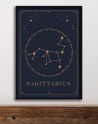Plakat Strzelec/Sagittarius Znaki Zodiaku Gwiazdozbiór, Abstraktoria