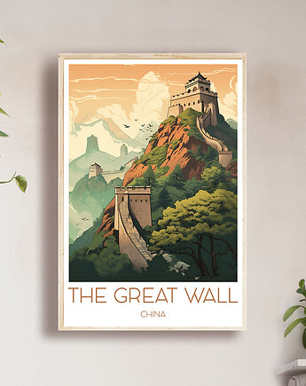Chiny - Wielki Mur Chiński - Plakat, pamiątka dla podróżnika, Black Sapphire Art