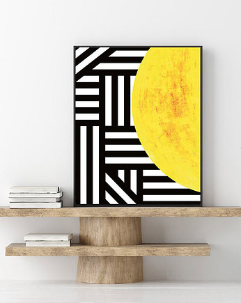 Plakat abstrakcyjny, czarno-białe paski, Dekorando