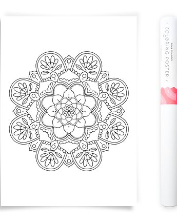 Plakat do Kolorowania Mandala 50x70cm, Anna Grunduls Design