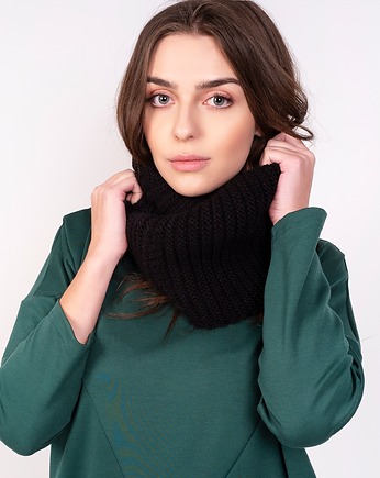 Ciepły, prążkowany komin - czarny, Lanti