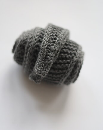 Mini szalik z merynosa szary, knots