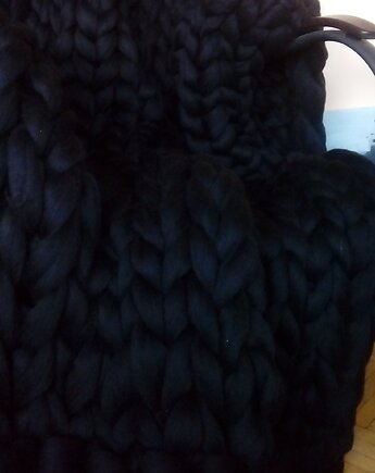 Duży koc z merynosów, czarny, ArteDania