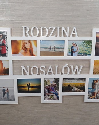 Multirama ramka na zdjęcia Rodzina Nazwisko mdf  12 zdjęć, Wajdrew