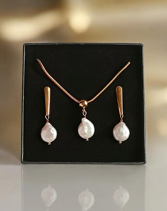 RAZEM TANIEJ! komplet z białych pereł : wyjątkowy prezent, kaktusia