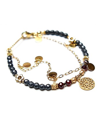 Hematyt i granaty /12.03.25/ - bransoletia /Szlachetna kolekcja/