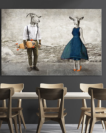 Obraz na płótnie -KOZY 120x80, LUdesign gallery